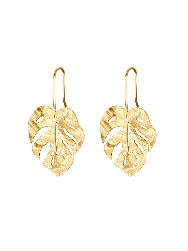 Openwork Turtleback Leaf Earrings