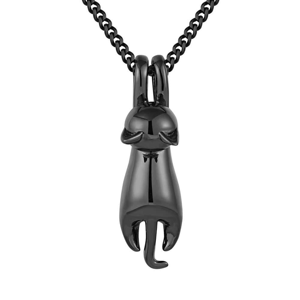 S.Leaf 925 Sterling Silver Swing Cat Necklace