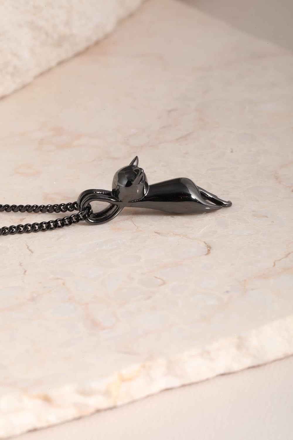 S.Leaf 925 Sterling Silver Swing Cat Necklace