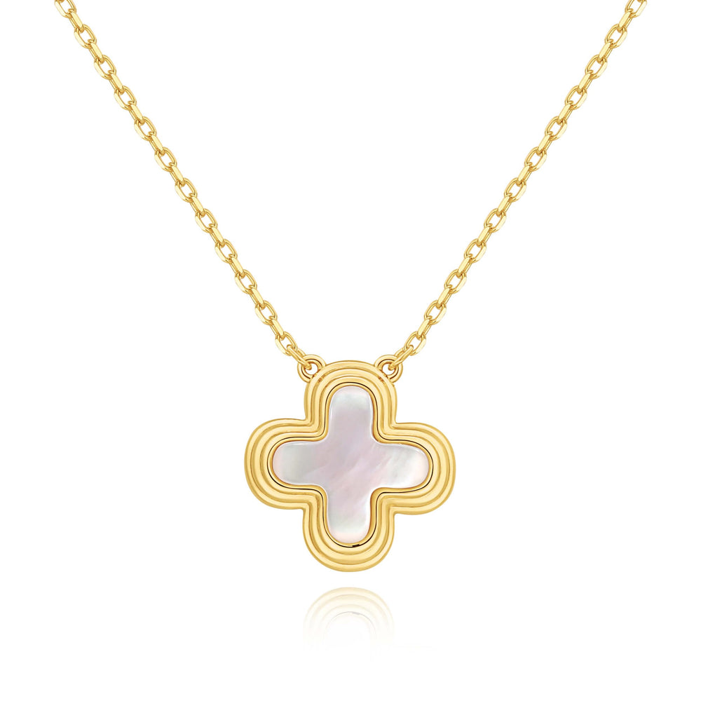 S.Leaf Gold 18K Gold Plated Clover Charm Lucky Necklaces
