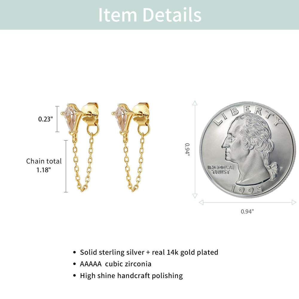 S.Leaf 18K Gold Plated Chain Earrings