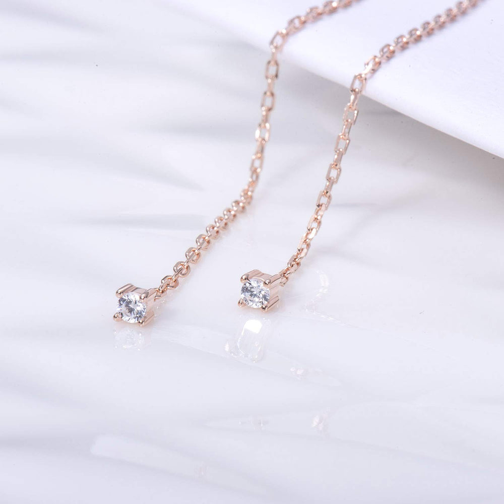 Cubic Zirconia Threader Earrings