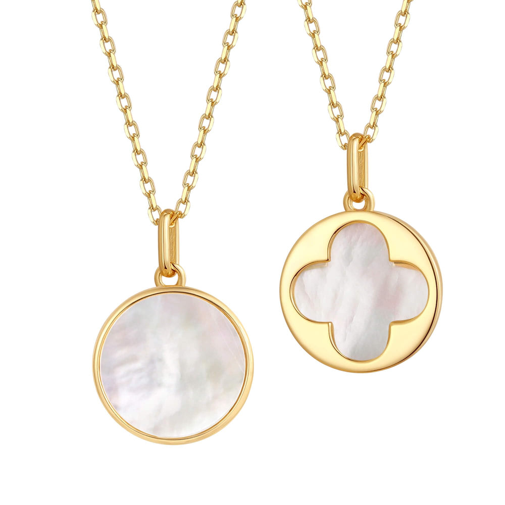 12mm Mother of Pearl Round Pendant Necklace