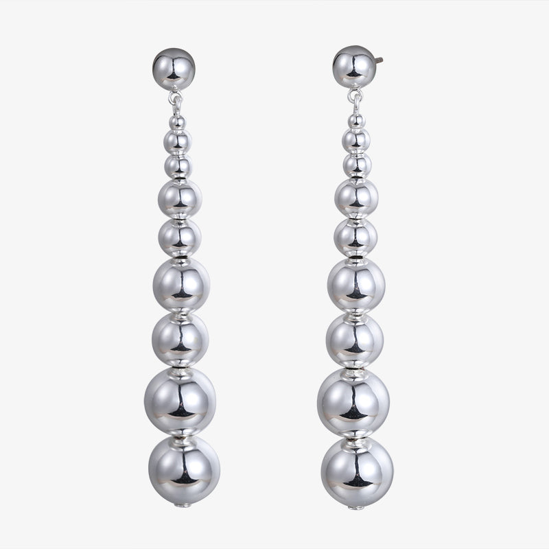 White Gold sterling silver earrings