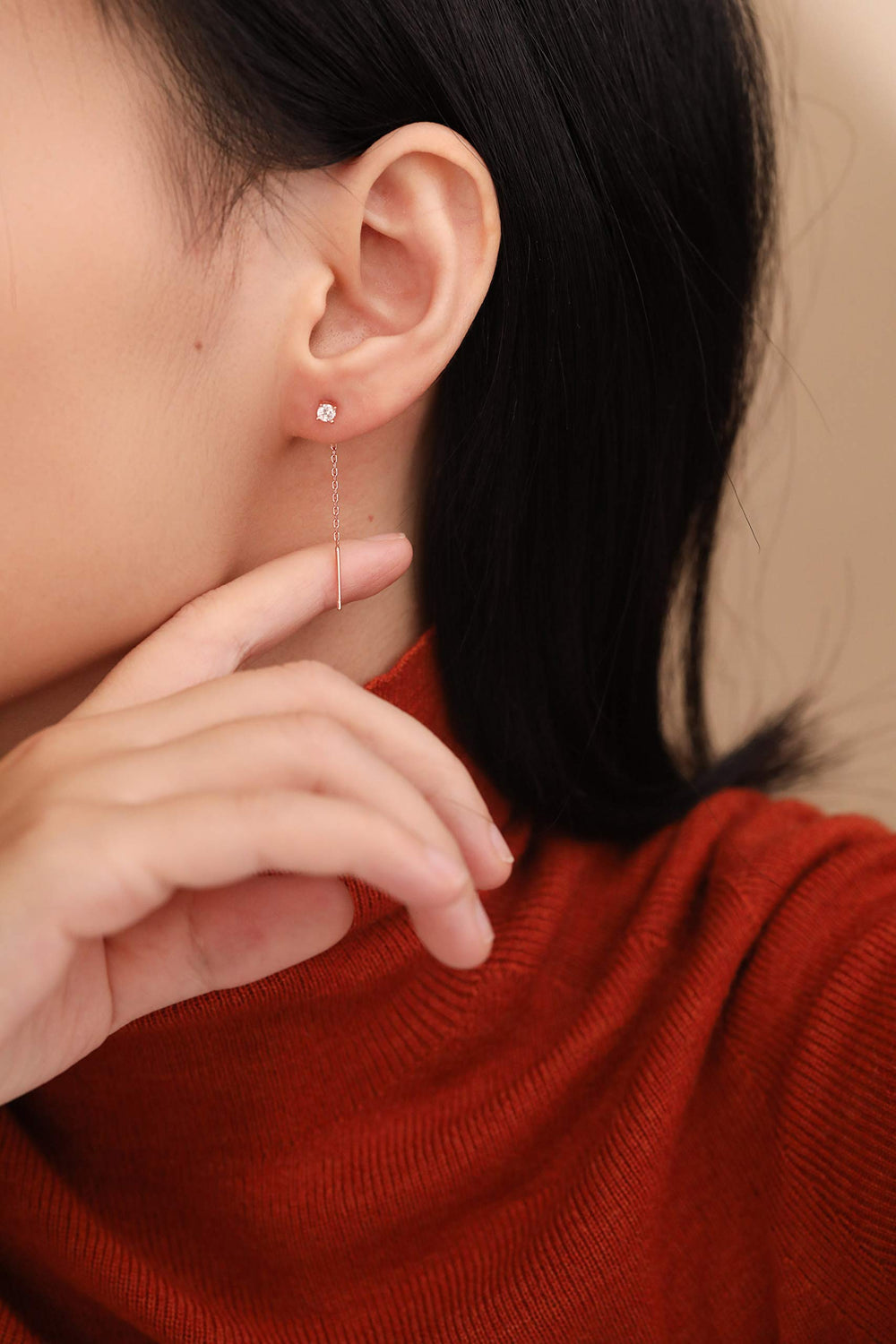 Cubic Zirconia Threader Earrings