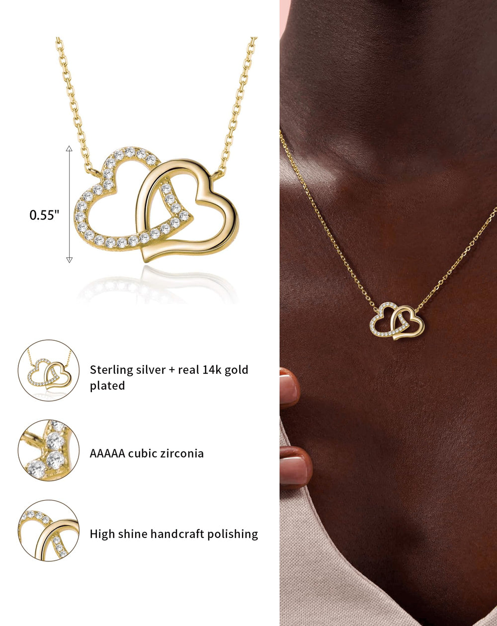 Double Love Heart Necklaces