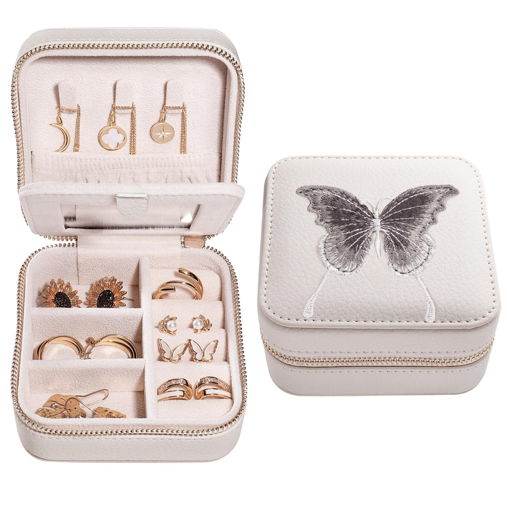 S.Leaf Travel Jewelry Case Small Jewelry Box Jewelry Organizer Storage Case Portable