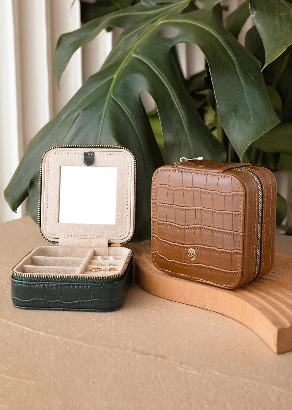 S.Leaf Travel Jewelry Organizer Boxes for Women Small Portable