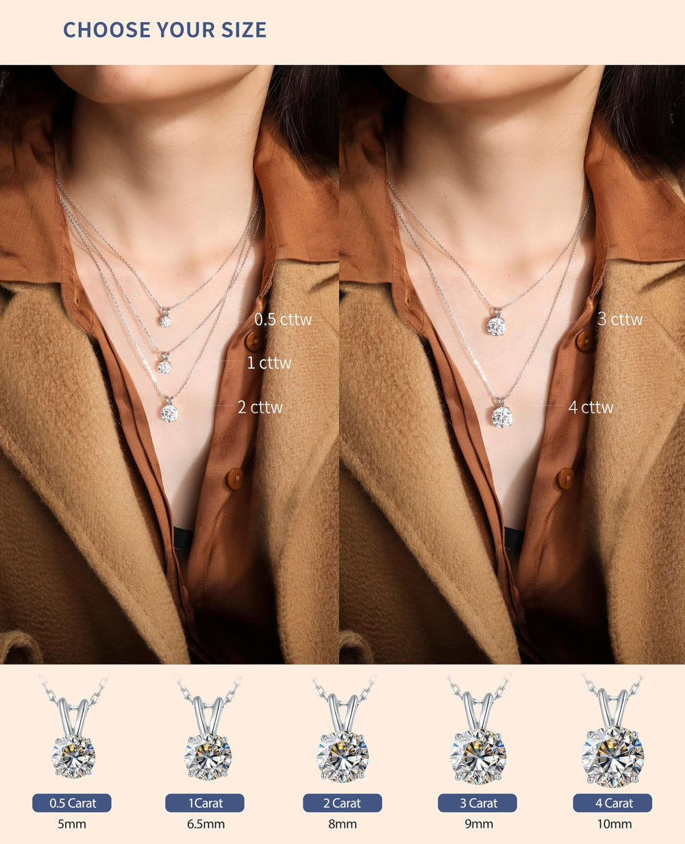 Dazzling Moissanite Necklace Forever Love Heart Necklaces