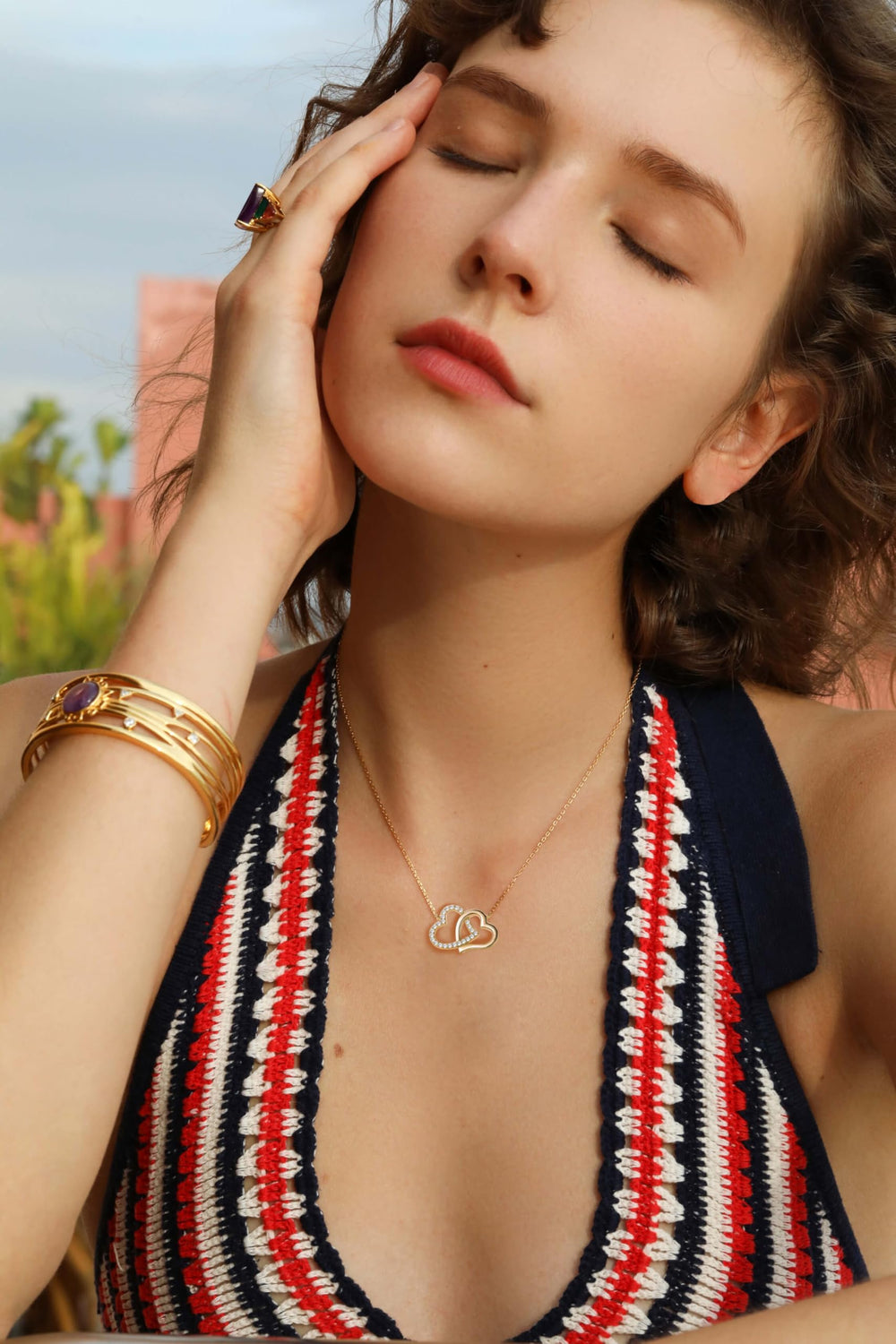 Double Love Heart Necklaces