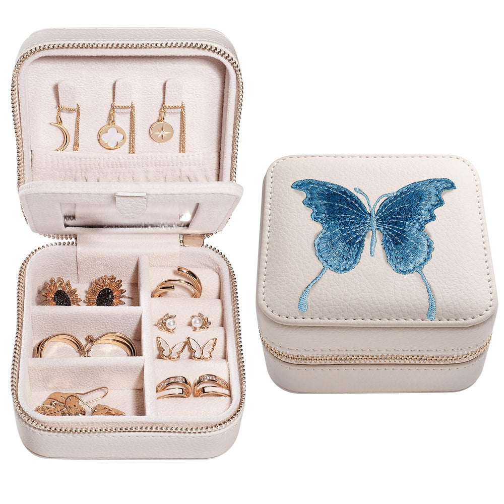 S.Leaf Travel Jewelry Case Small Jewelry Box Jewelry Organizer Storage Case Portable