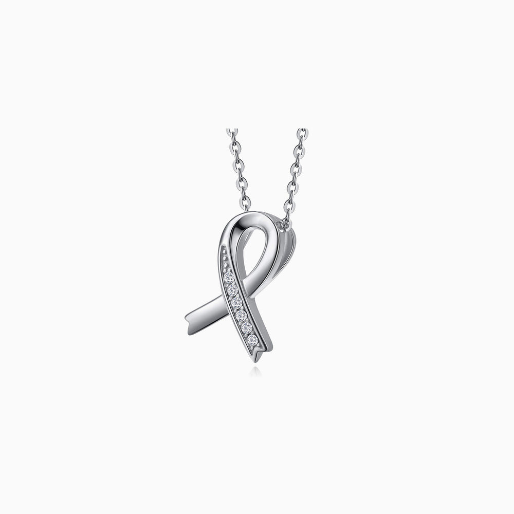 Swarovski Crystals Ribbon Necklace sterling silver