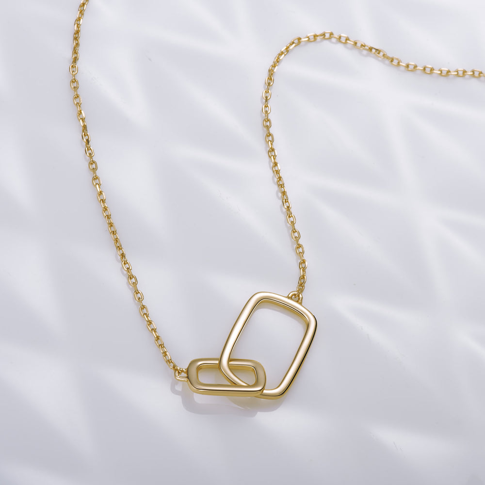 Interlocking Square Pendant Necklace