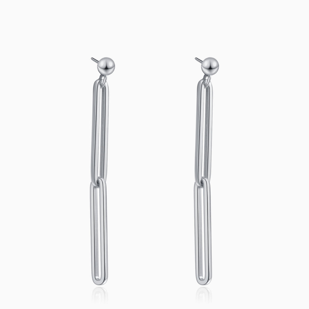 Minimalist Chain Dangle Earrings sterling silver