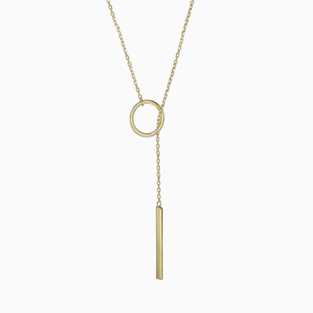 Lariat Bar Karma Open Circle Necklace gold