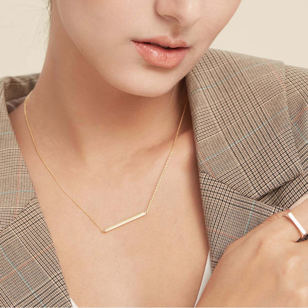 dainty minimalist Bar Necklace