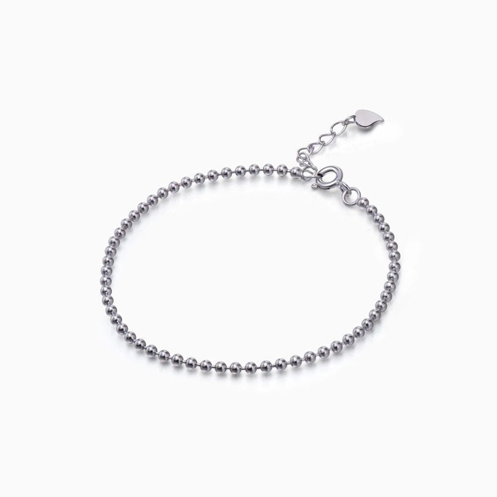 Minimalist Beaded Bracelet sterling silver