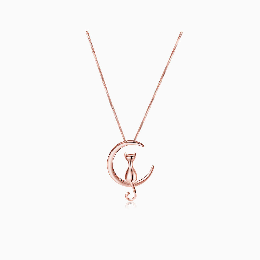 cute Cat Necklace rose gold