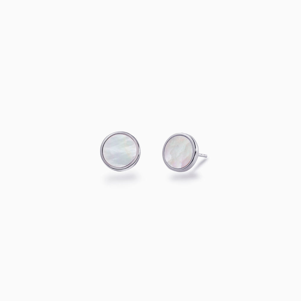 Mother of Pearl Round Stud Earrings