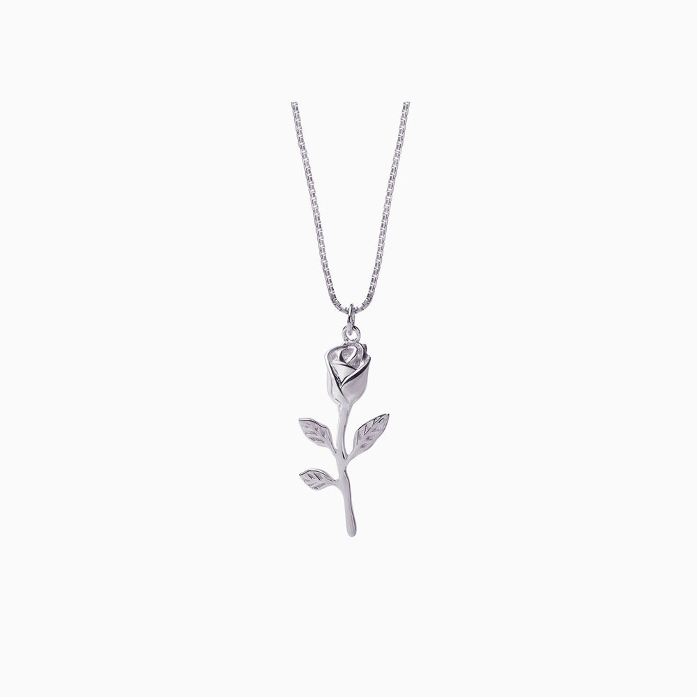 Rose flower Necklace sterling silver