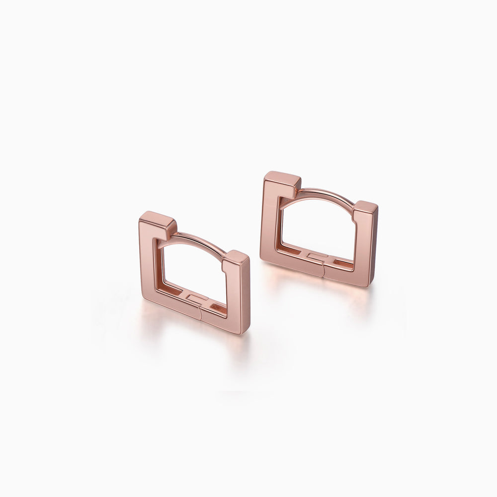 Short Square Hoop Earrings