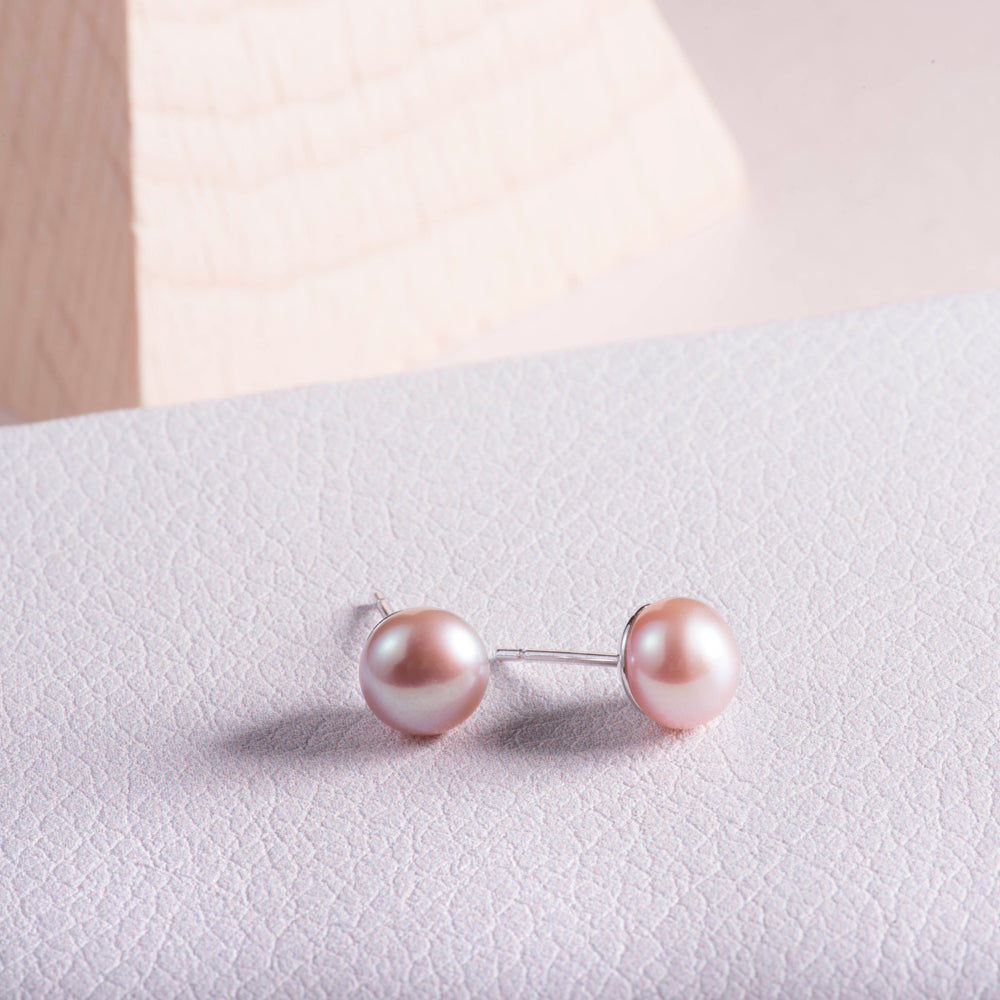 essential Purple Pearl Stud Earrings